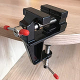 Eyech Mini Table Clamp Portable Work Bench Vise, Small Bench Vice Aluminum Miniature Jewelers Hobby Clamps Craft Repair Tool Eyech