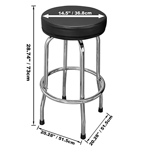 Torin ATRP6185B Swivel Bar Stool: Padded Garage/Shop Seat with Chrome Plated Legs, Black Torin