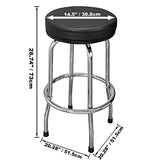 Torin ATRP6185B Swivel Bar Stool: Padded Garage/Shop Seat with Chrome Plated Legs, Black Torin