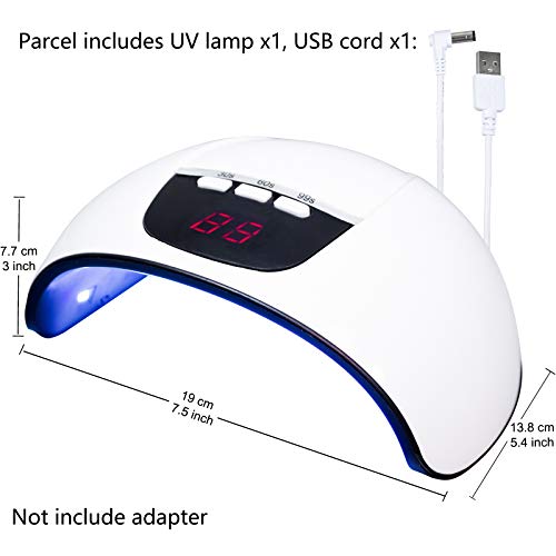 FUNSHOWCASE LED UV Lamp 54W Resin Curing Light, Jewelry Casting Kit, Gel Nail Polish, 3 Timer Setting, Auto Sensor, USB Powered - WoodArtSupply