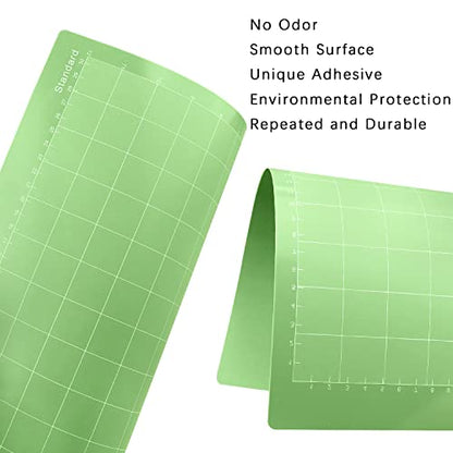 Gwybkq Cutting Mat for Cricut Explore One/Air/Air 2/Maker 8 Pack 12x12 Inch Standard Green Grip Adhesive Sticky Non-Slip Durable Mat Cut Mats - WoodArtSupply