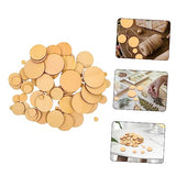 COHEALI 100Pcs Wooden Cutout Wood Circles with Holes Graffiti Chips Blank Decorate Wooden Wood Carving Hollow Out Wafer Crafts Wood Round Wood COHEALI