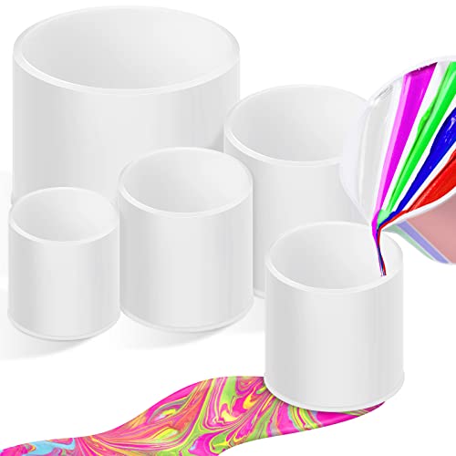 4 Pcs Open Cup Bundle for Acrylic Paint Pour Silicone Leaky Floating Open Cups Acrylic Paint Pouring Open Cups for DIY Resin Acrylic Paint, white Gerrii