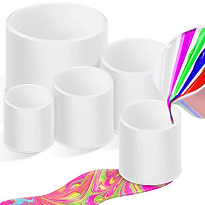 4 Pcs Open Cup Bundle for Acrylic Paint Pour Silicone Leaky Floating Open Cups Acrylic Paint Pouring Open Cups for DIY Resin Acrylic Paint, white - WoodArtSupply