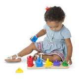Melissa & Doug Stack and Sort Board - Wooden Educational Toy for age 2+ years With 15 Solid Wood Pieces Melissa & Doug