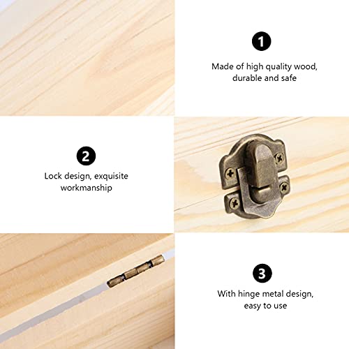 VOSAREA 1pc Box Wooden Jewelry Box Jewelry Storage Box Jewelry Display Holder Snack Travel Container Travel Makeup Container Rings Jewelry Chest VOSAREA