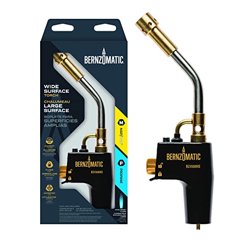 Bernzomatic BZ4500HS Heat Shrink Hand Torch with auto on/off Ignition, Pressure Regulated for Use while Inverted - WoodArtSupply