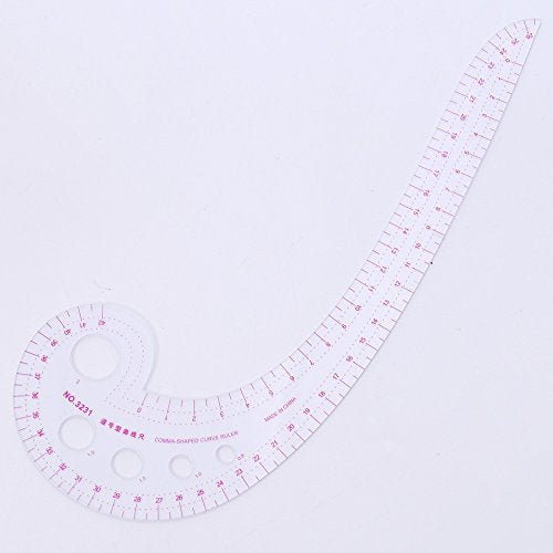 UTENEW French Curve Ruler Sewing, Comma Shaped 42cm Drawing Template Tool, Drafting Clothes Sleeves 2 Pack okdeals