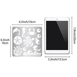 GORGECRAFT 6.3 Inch Ocean Creature Metal Stencil Dolphin Wood Burning Stencil Reusable Sea Animals Journal Stencils Turtle Template Stainless Steel GORGECRAFT