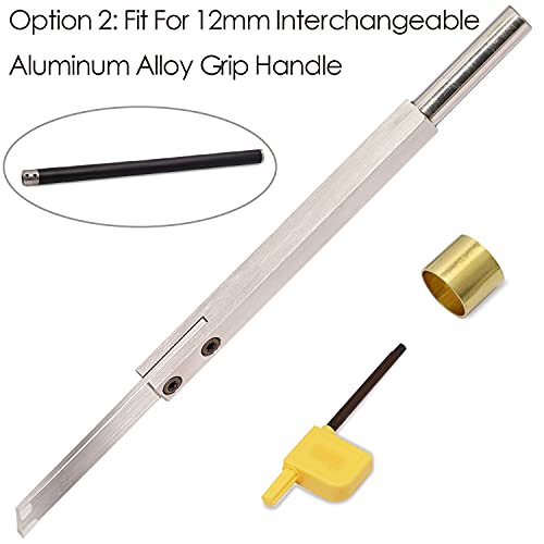 8.68 inches Carbide Parting Tool and Grooving Woodturning Tool with Copper Hoop for Wood Turning Lathe Asieg Tool