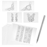 QMNNMA Leather Scriber Pen, Pointy Stainless Steel Picker Pen with Leather Carving Pattern Description Paper for DIY Crafts, Leather Line Description QMNNMA