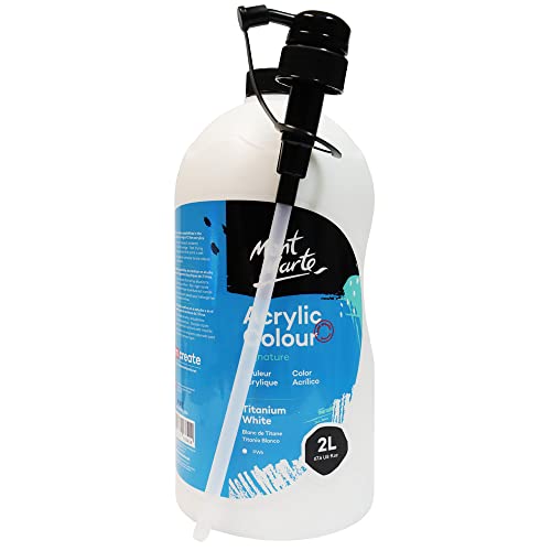 MONT MARTE Discovery School Acrylic, Titanium White and Black, 1/2 Gallon (2 Liter). Ideal for Students and Artists. Excellent Coverage and Fast - WoodArtSupply