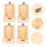 ARTIBETTER 4pcs Packaging storage wooden box wood ring unfinished wooden jewelry rustic wooden case desk top decor jewelery organizer wood decor ARTIBETTER