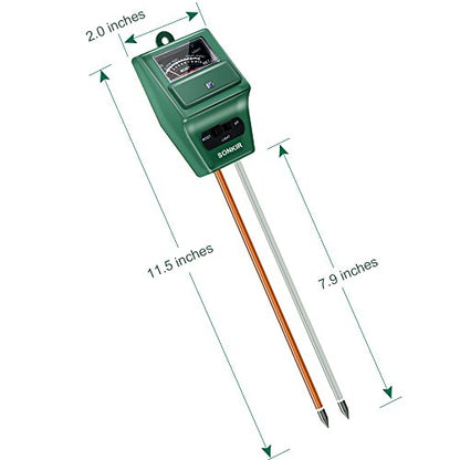 SONKIR Soil pH Meter, MS02 3-in-1 Soil Moisture/Light/pH Tester Gardening Tool Kits for Plant Care, Great for Garden, Lawn, Farm, Indoor & Outdoor - WoodArtSupply