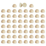 30 Pack Split Wood Balls for Crafts, 1.5-Inch Unfinished Half Wooden Beads for Art Supplies Juvale
