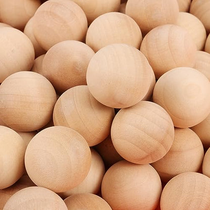 ZOENHOU 200 PCS 1 Inch 25mm Wooden Balls, Unfinished Natural Wooden Round Ball Wood Craft Balls Small Wooden Balls for Crafts and DIY Projects