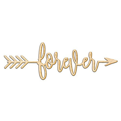 Forever Right Arrow Wood Sign Home Decor Wall Art Hanging Rustic Unfinished 12" x 4"