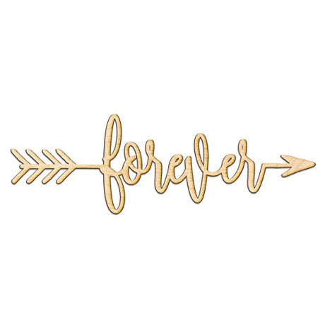 Forever Right Arrow Wood Sign Home Decor Wall Art Hanging Rustic Unfinished 12" x 4" Woodums