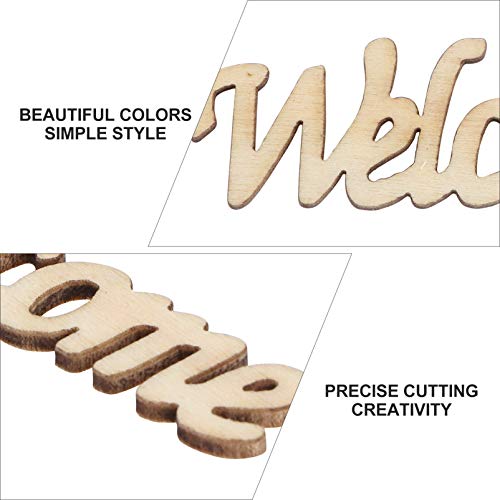 Amosfun Wedding Wooden Cutouts Wooden Slices Embellishments for DIY Craft Decorations 15pcs Amosfun