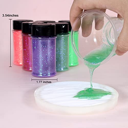 Renfio Iridescent Ultra Fine Glitter Powder Resin Supplies Glitters 1.75 Oz (50g) PET Flake Crafts Sequins 1/128" 0.008" 0.2mm Epoxy Chips Flakes for Renfio