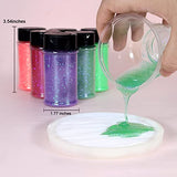 Renfio Iridescent Ultra Fine Glitter Powder Resin Supplies Glitters 1.75 Oz (50g) PET Flake Crafts Sequins 1/128" 0.008" 0.2mm Epoxy Chips Flakes for Renfio