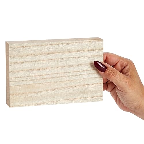 Bright Creations Unfinished Wood Rectangles for Crafts (6x4 in, 4 Pack) Bright Creations