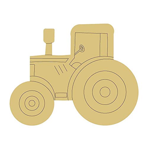 Tractor Design by Lines Cutout Unfinished Wood Country Farm Everyday Door Hanger MDF Shaped Canvas Style 1 Art 4 (18") Diverse Woodworking