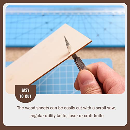 12 Pack Basswood Sheets for Crafts 12 x 4 x 1/8 Inch-3 mm Thick Unfinished Plywood Sheets Thin Craft Wood Sheets Boards for Drawing,Painting, Wood AWIZOM