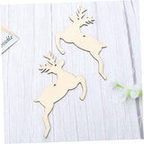 ABOOFAN 10pcs Unfinished Wooden Slices Wood Cutouts Unfinished Wooden Christmas Cutouts Christmas Ornaments Xmas Christmas Deer Pendants Ornament ABOOFAN