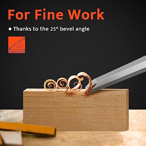 Aojsup 7 Piece Wood Chisels, Sturdy and Durable Woodworking Tools, Equipped with a Whetstone that Can Be Used Thousands of Times, hooded Chisel Set