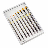 KINGART Original Gold Aqua Acrylic Handle 9300A Series, Beveled Edge Scraper, Premium Golden Taklon,100% Synthetic, Multimedia Artist Brushes, Gift KINGART