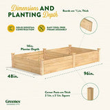Greenes Fence Original Cedar Raised Garden Bed, 4' x 8' x 14" - Made in USA with North American Cedar Greenes Fence