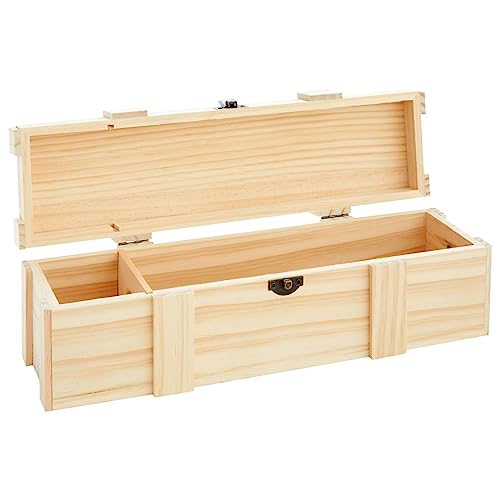 Juvale Wooden Wine Box for Split or Demi Wine Bottles, Single Wine Gift Box with Clasp for Birthday Party Gifts, Housewarming, Wedding, Anniversary - WoodArtSupply