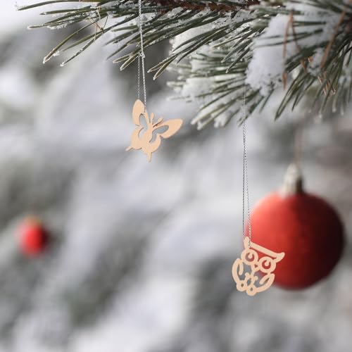 Operitacx 150pcs Unfinished Mini Wooden Ornaments Animal Theme Natural Wood Slices DIY Mini Wood Cutouts Ornaments Art Craft Classroom Decoration Operitacx