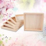 Homoyoyo Square Serving Tray 18Pcs Unfinished Wood Panels Tray Small Wood Serving Tray for Crafts Wooden Panel Boards for Painting Pouring Arts Blank Homoyoyo
