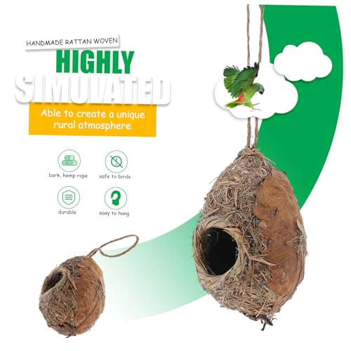 LIOOBO Straw Bird Nest Straw Bird Breeding Hummingbird Straw Toy Parrot Bird Bed Parrot Bed Unfinished Birdhouses Woven Bird Hut Out Door Decor LIOOBO