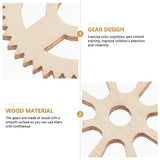 Amosfun 50pcs Mini Wooden Gear Puzzle Buttons Unfinished Wood Pieces Crafts DIY Painting Decorations Amosfun