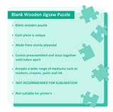 Blank Puzzle Round Shape with 38 Pieces to Draw on, Each Piece is Unique, Blank Wooden Jigsaw Puzzles with Puzzle Tray for Crafts & DIY, Custom MoinKidz