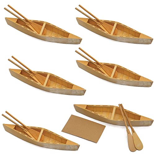 Unfinished Wooden Canoes (Pack of 6) S&S Worldwide