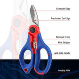WORKPRO Stainless Electricians Scissors, 6.4" Professional Electrician Shears with Wire Stripper for Soft Cable WORKPRO