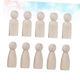 COHEALI 40pcs Blank Wood Puppet Art Craft Wood Peg Wood People Figure Peg Doll Toy Unfinished Wood Dolls Peg Doll Kit Toys for Kids Unfinished DIY COHEALI