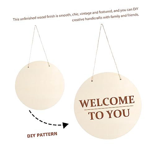 FUNOMOCYA 2 Sets DIY Door Hanging Sign Decorative Wood Plaque Unfinished Wood Crafts Blanks Hanging Wood Plaques for Crafts Blank Flags Wood Signs FUNOMOCYA