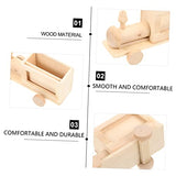 Gogogmee 2Pcs DIY Train Pen Holder Unfinished Blank Pen Cup Kids Painting Wood kit Small Unfinished Wood Basket Cute Pen Pot Statues Unfinished Wood Gogogmee