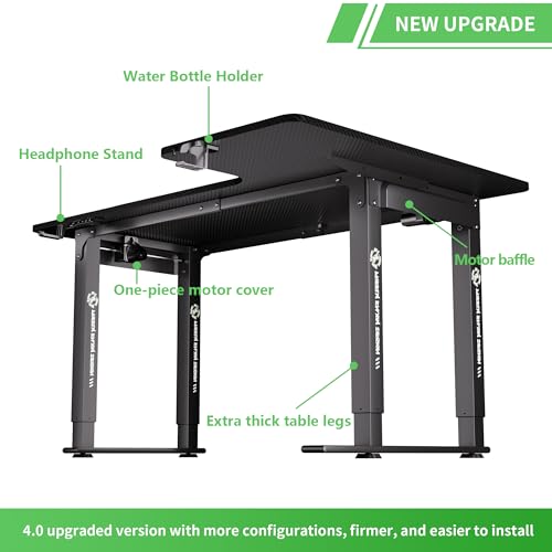 Klobel X-Win 63 Inches L-Shaped Electric Standing Desk, Dual Motor Height Adjustable Stand Up Corner Desk, Sit to Stand Workstation with Locking