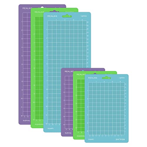 REALIKE Cutting Mat for Cricut Joy 4.5” X12” 4.5”X6.5” (StandardGrip, LightGrip, StrongGrip 6 Mats), Variety Adhesive Cutting mats for Cricut Joy REALIKE
