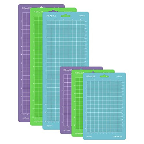 REALIKE Cutting Mat for Cricut Joy 4.5” X12” 4.5”X6.5” (StandardGrip, LightGrip, StrongGrip 6 Mats), Variety Adhesive Cutting mats for Cricut Joy REALIKE