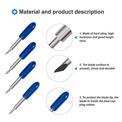 30PCS 60°Deep Cut Replacement Blades, STREWEEK, The Cutting Blades for Cricut/Explore Air/Air 2/Maker, Perfect for Cutting Medium Such as Vinyl - WoodArtSupply