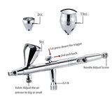SAGUD Professional Airbrush Kit, Dual-Action Gravity Feed Air Brush Gun with 0.2 0.3 0.5mm Nozzles Needles for Shoes,Cake,Nails,Body,Hobby. SAGUD