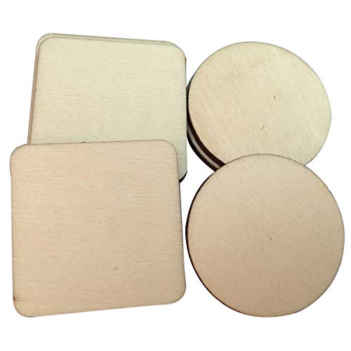 Healifty 100PCS Decorative Wood Slices Embellishments Unfinished Wood Slices Tree bark Wood Discs Wooden Cutouts Unfinished Coaster Wooden Slices for Healifty