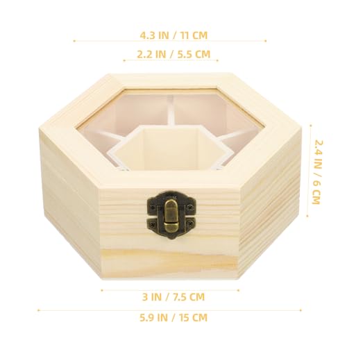 MAGICLULU 1pc Wooden Hexagonal Jewelry Box Unfinished Hexagonal Wooden Craft Box Hexagonal Wooden Storage Box for Ring Bracelet Necklace Earrings MAGICLULU